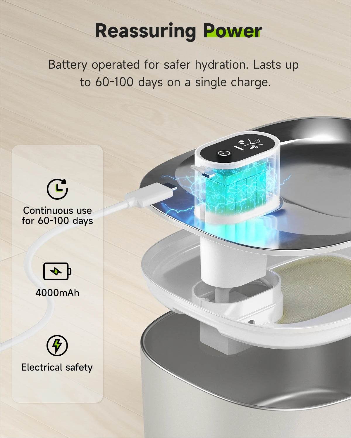 4L Wireless Pet Water Fountain | Auto Sensor, Stainless Steel